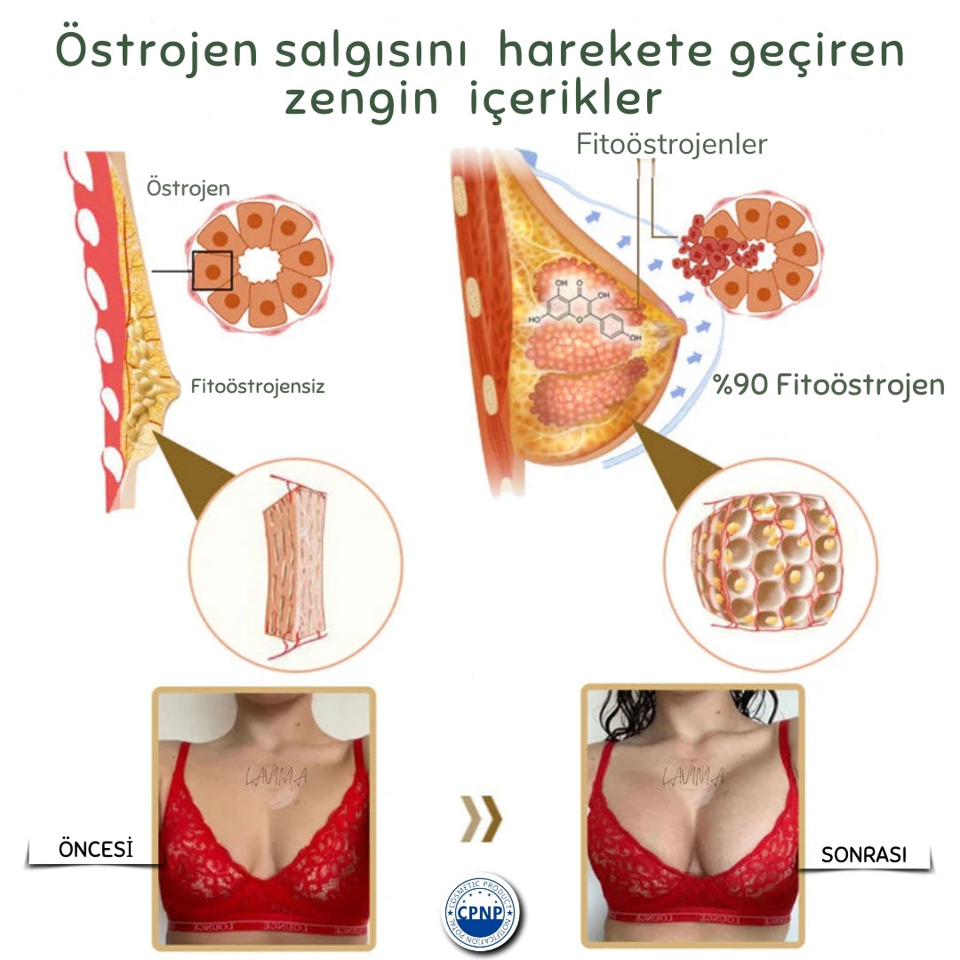 Lavinialuxe® Kollajen Göğüs Büyütme Bandı + EMS Hediye