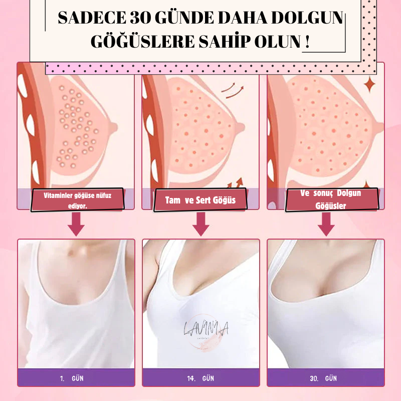 Lavinialuxe® Kollajen Göğüs Büyütme Bandı + EMS Hediye