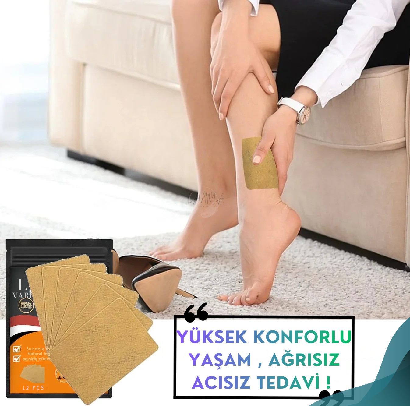 Lavinialuxe® Varis Tedavi Bandı | Şişlik, Yorgunluk ve Damar Sağlığı için Doğal Bitkisel Terapi