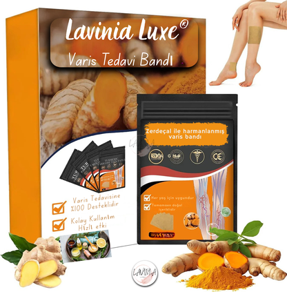Lavinialuxe® Varis Tedavi Bandı | Şişlik, Yorgunluk ve Damar Sağlığı için Doğal Bitkisel Terapi