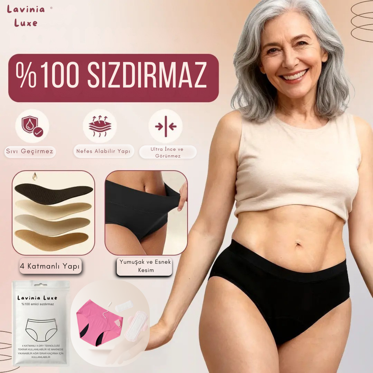 Lavinialuxe® Regl Sızdırmaz Adet Külodu